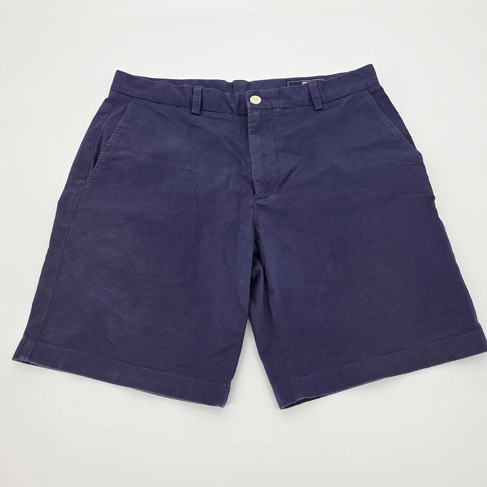 Vineyard Vines Men Shorts 34 Blue Chino Outdoor Golf Performance Inseam 8 Preppy - Picture 1 of 4